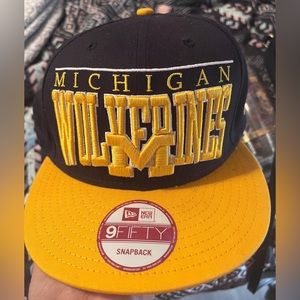 New Era Fits 9 FIFTY University of Michigan Wolverines Navy hat with yellow bill